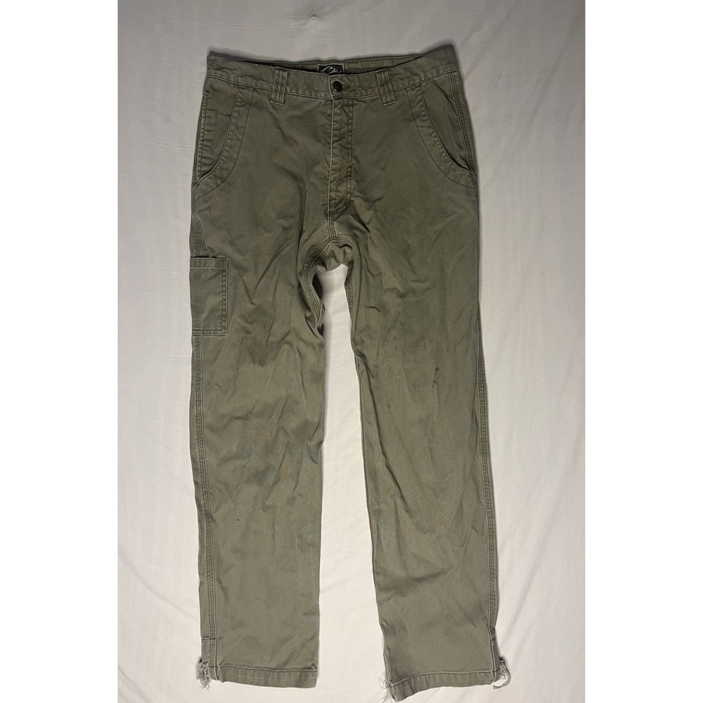 Drake Canvas Cargo Pants Men's Size 32x32 Beige Straight Leg Cotton READ